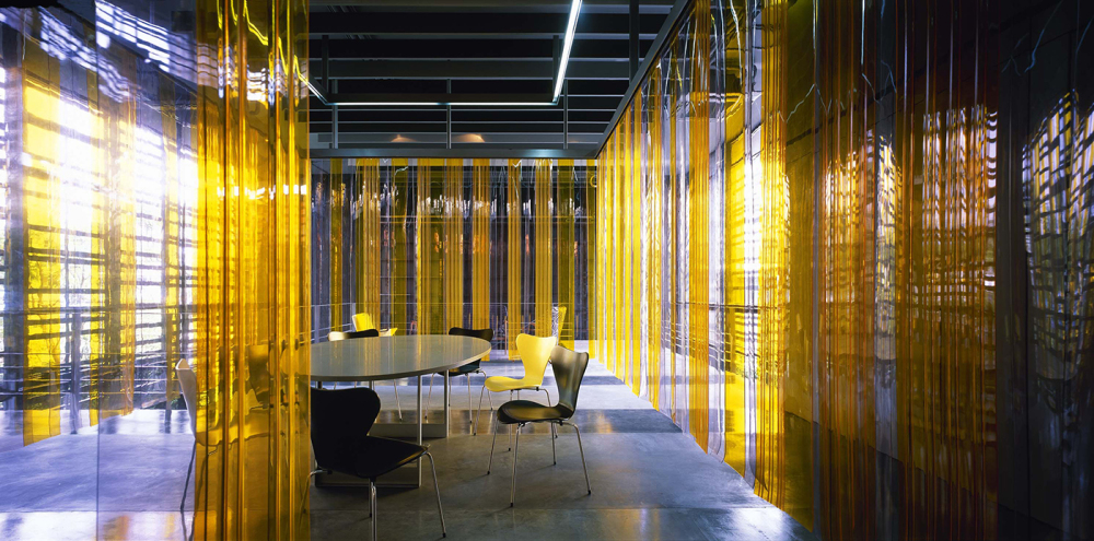 PVC slatted curtain yellow offices Sunone